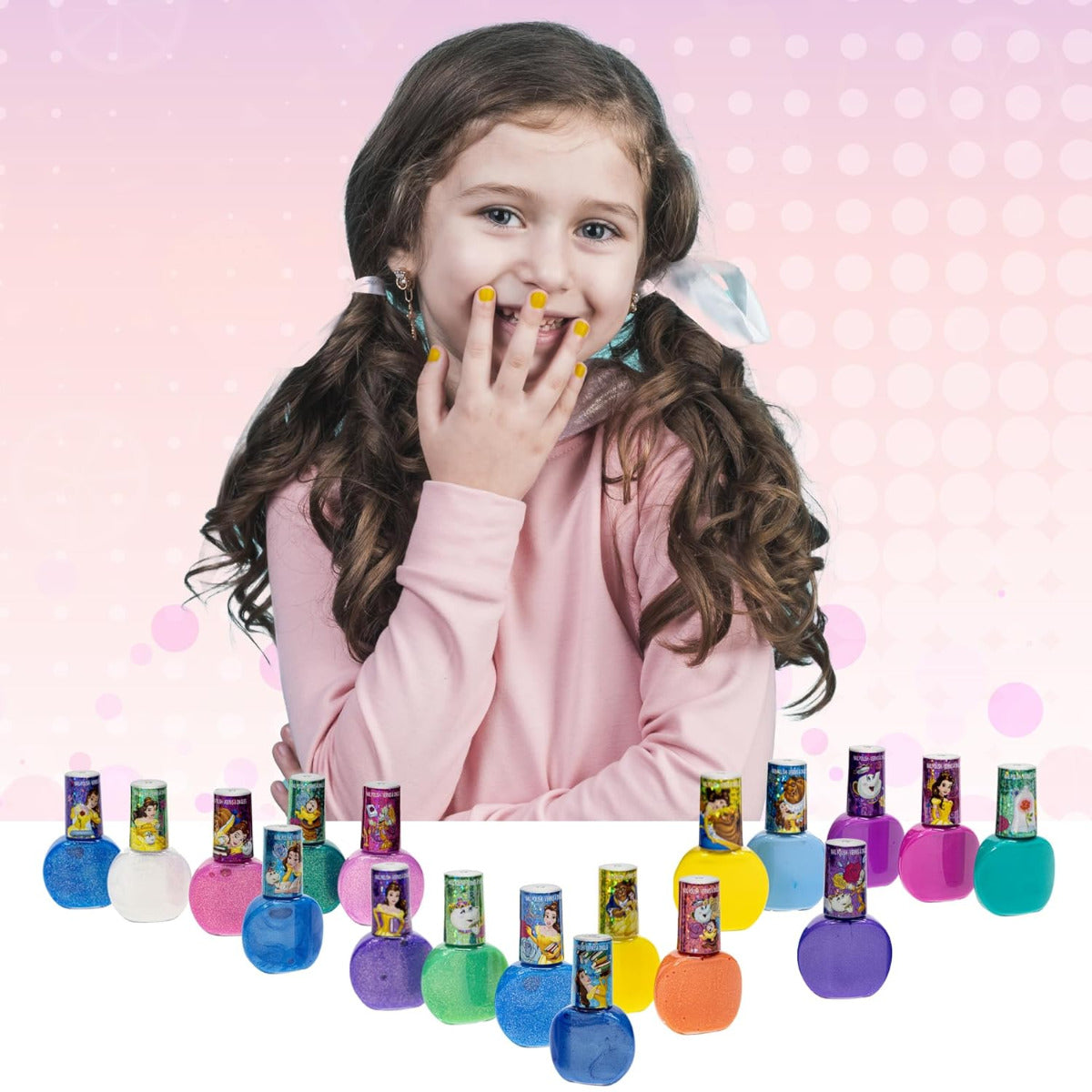 Buy Townley Girl Disney Princess Belle 18 Pcs Non Toxic Peel Off Water Based Safe Quick Dry Nail Polish Kit | Yallatoys.com