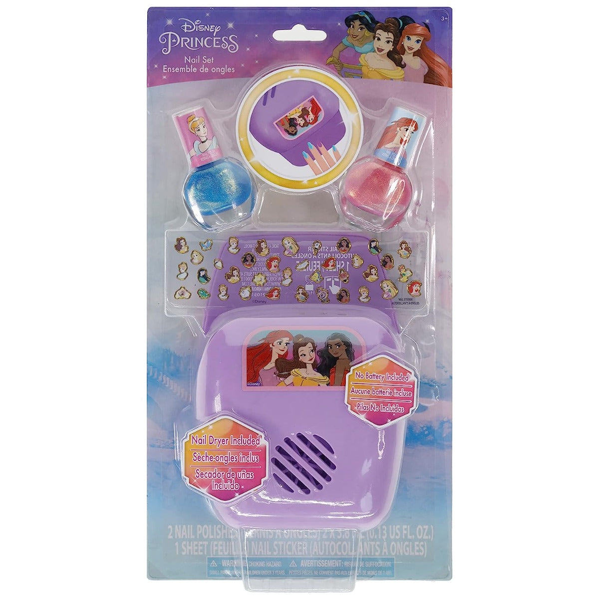 Buy Townley Girl Disney Princess Non-Toxic Peel Off Nail Polish Set with Nail Dryer | Yallatoys.com