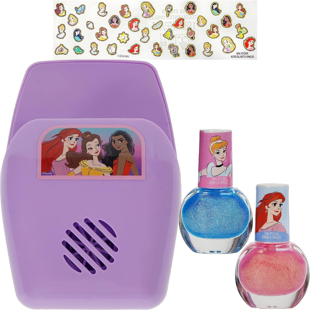 Buy Townley Girl Disney Princess Non-Toxic Peel Off Nail Polish Set with Nail Dryer | Yallatoys.com