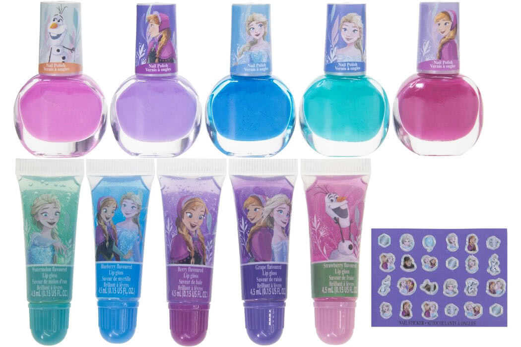 Buy Townley Girl Disney Frozen Girl Super Sparkly Cosmetic Set with Lip Gloss Nail Polish and Nail Stickers | Yallatoys.com