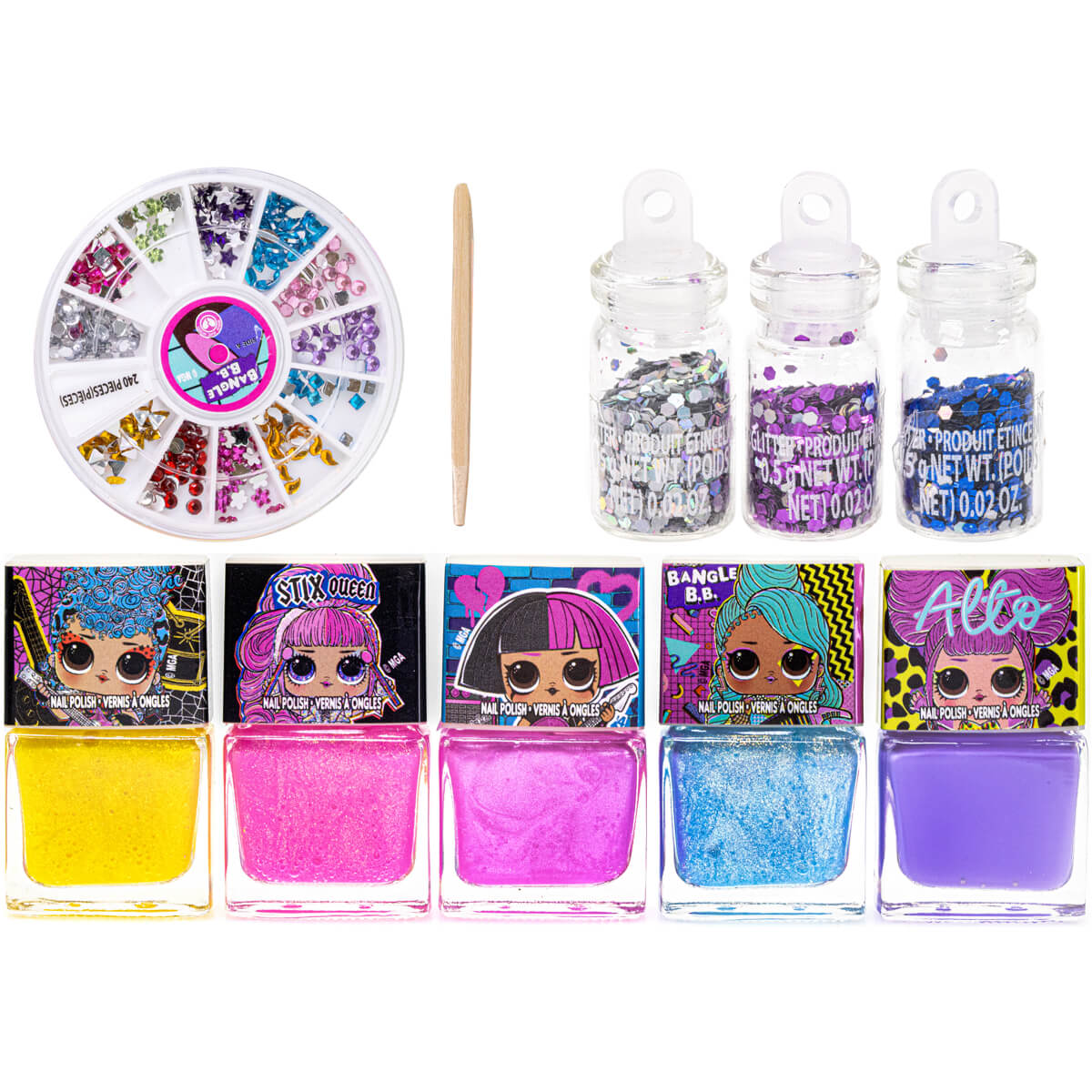 Buy Townley Girl LOL Surprise 5 pack Nail Polish with Nail Gem Wheel and Glitter Vials | Yallatoys.com