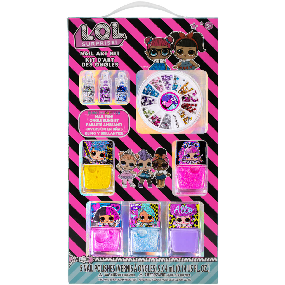 Buy Townley Girl LOL Surprise 5 pack Nail Polish with Nail Gem Wheel and Glitter Vials | Yallatoys.com