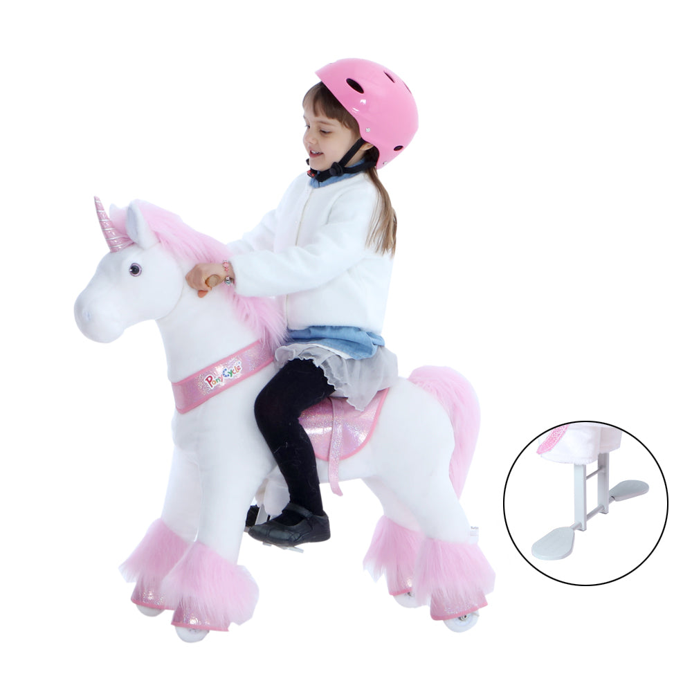Buy Pony Cycle Plush Medium Pink Unicorn Ride On Horse Toy | Yallatoys.com