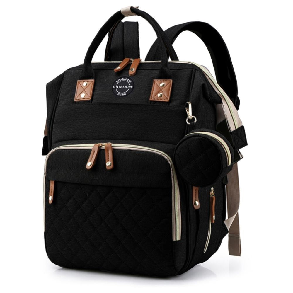 Little Story Diaper Bag W/T Pacifier Pouch - Black Little Story Yallatoys