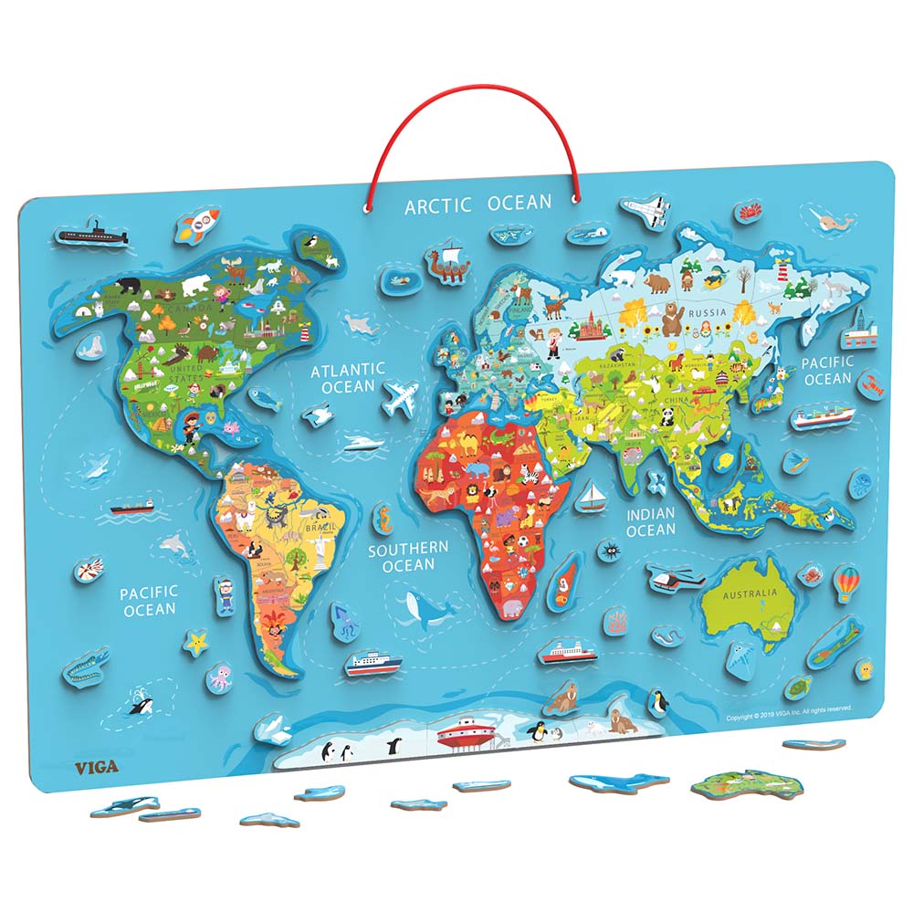 Buy Viga Magnetic World Puzzle Dry Erase Board | Yallatoys.com