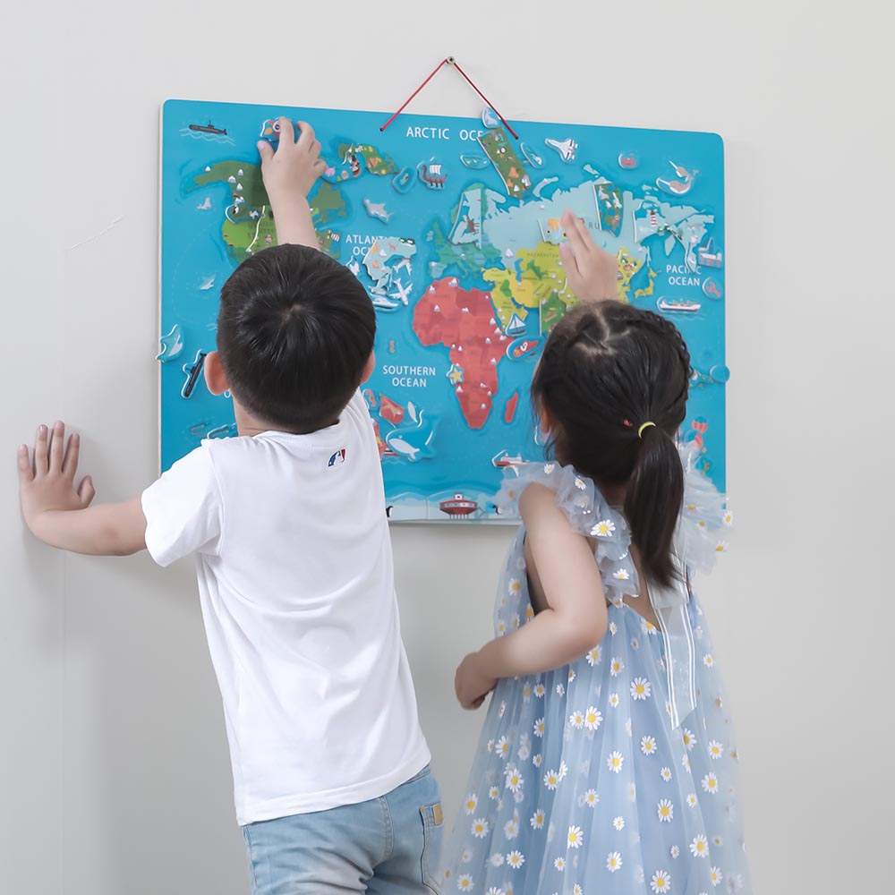 Buy Viga Magnetic World Puzzle Dry Erase Board | Yallatoys.com