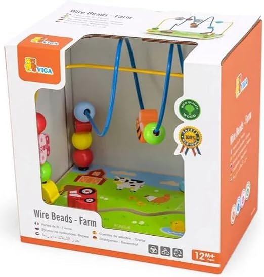 Buy Viga Wooden Farm Wire Beads | Yallatoys.com