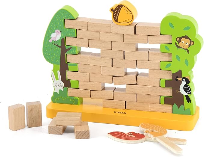 Buy Viga Wooden Wall Build And Topple Game | Yallatoys.com