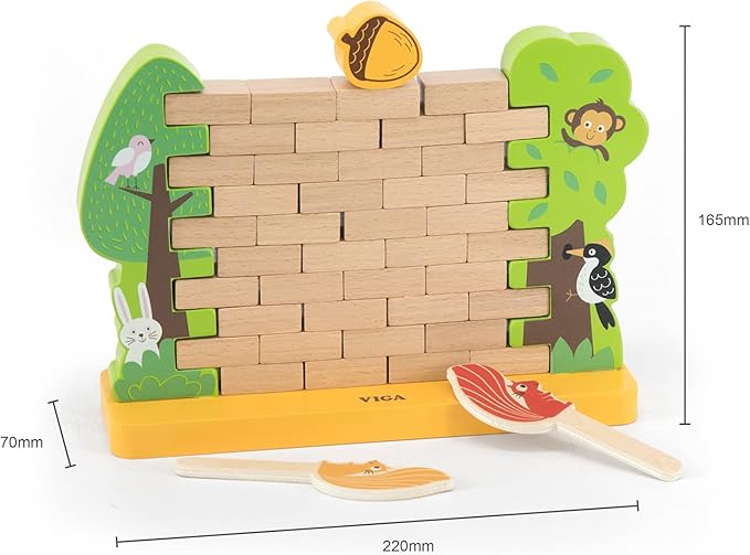 Buy Viga Wooden Wall Build And Topple Game | Yallatoys.com