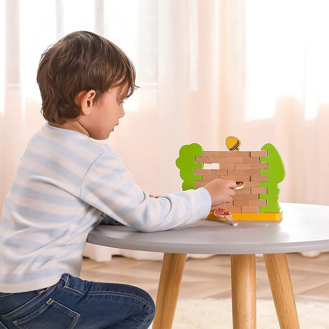 Buy Viga Wooden Wall Build And Topple Game | Yallatoys.com