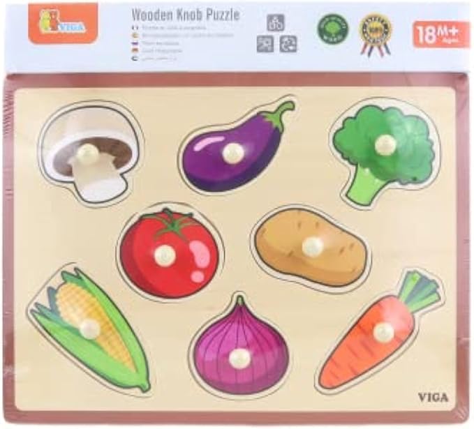 Buy Viga Wooden Knob Puzzle Vegetables | Yallatoys.com