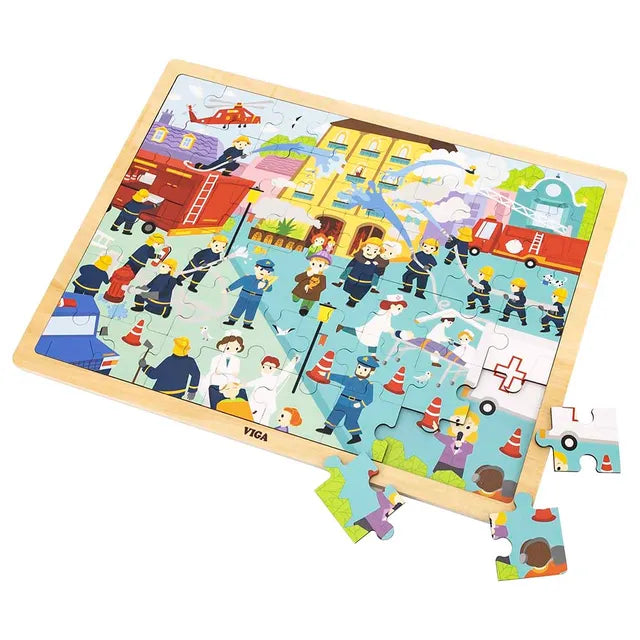 Buy Viga Wooden Fire Fighting Puzzle 48pcs | Yallatoys.com