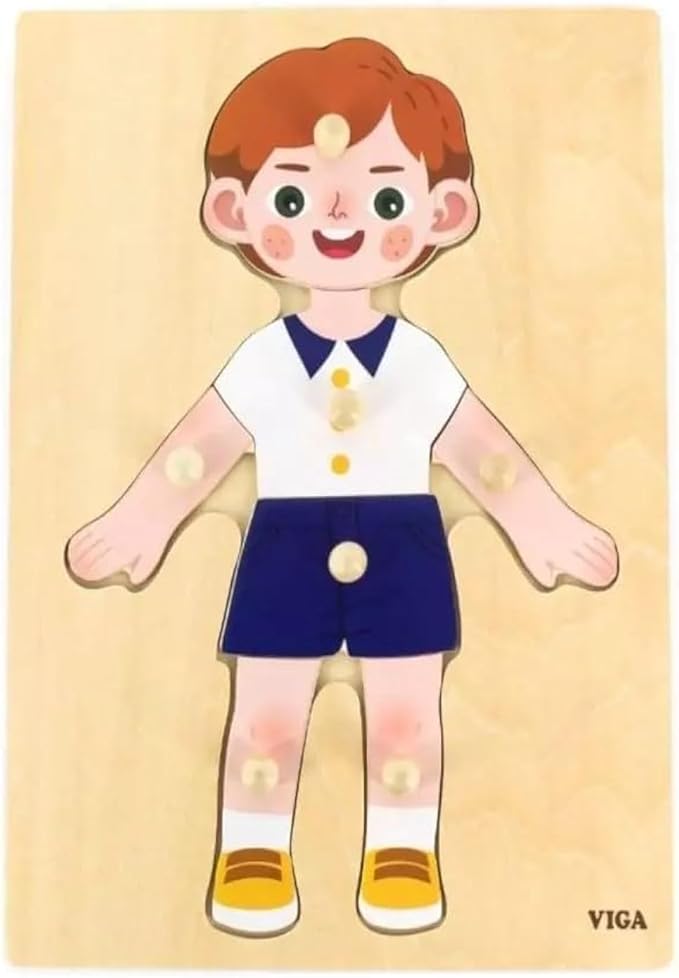 Buy Viga Boy Body Parts Puzzle Toy 7 Pieces | Yallatoys.com