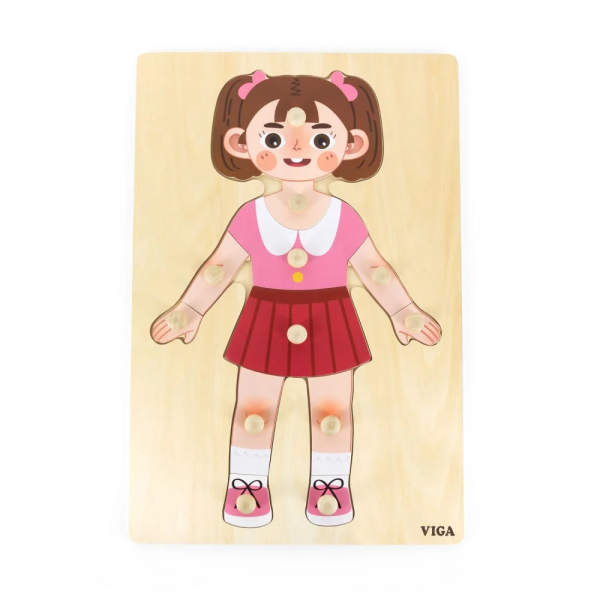 Buy Viga Body Parts Puzzle Gir 12pcs | Yallatoys.com