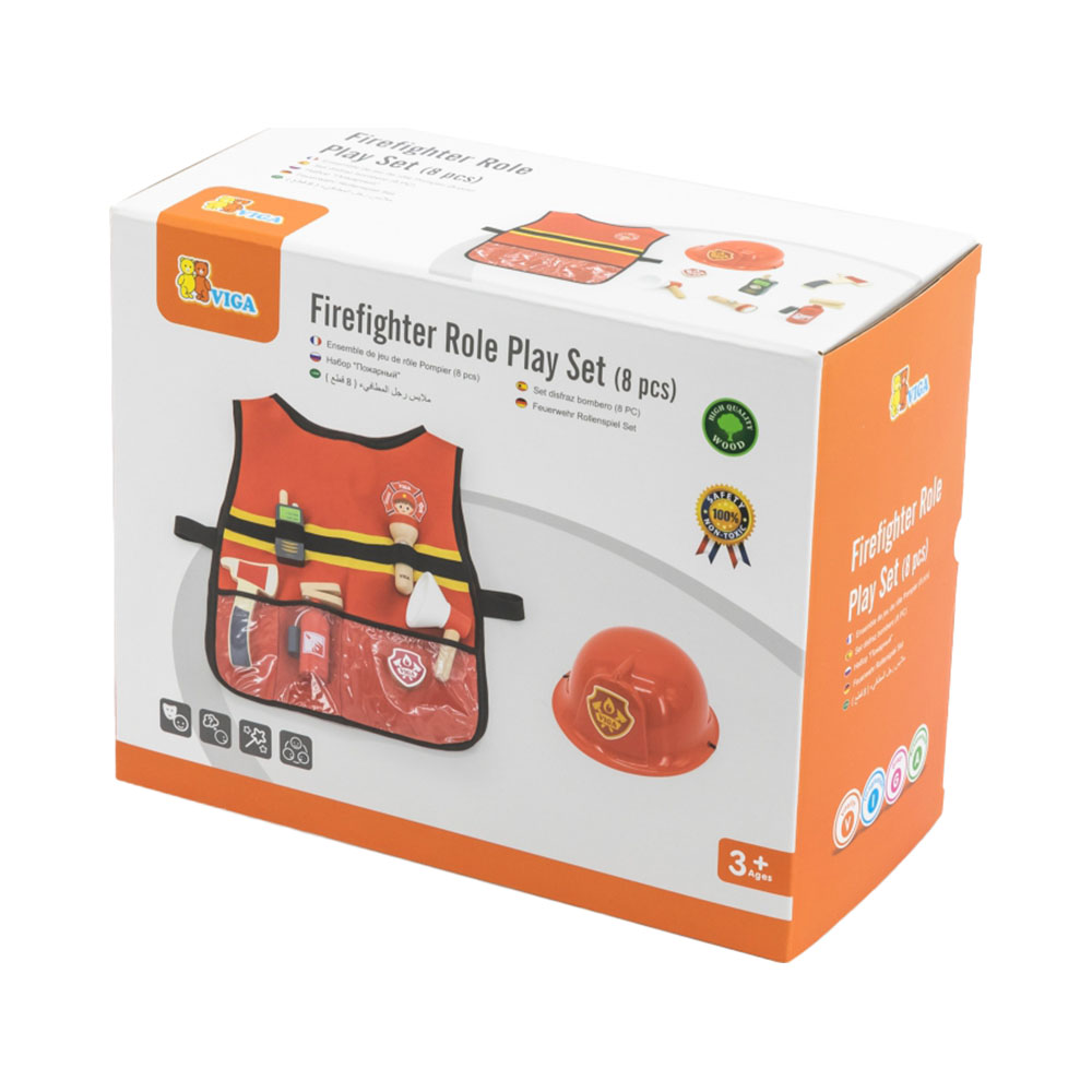 Buy Viga Firefighter Role Play Set 8 Pcs | Yallatoys.com