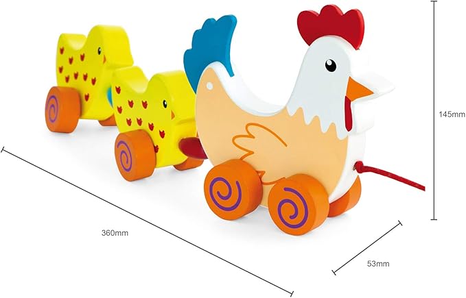 Buy Viga Pull Along Hen With Two Chick | Yallatoys.com