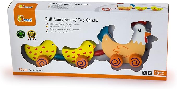 Buy Viga Pull Along Hen With Two Chick | Yallatoys.com