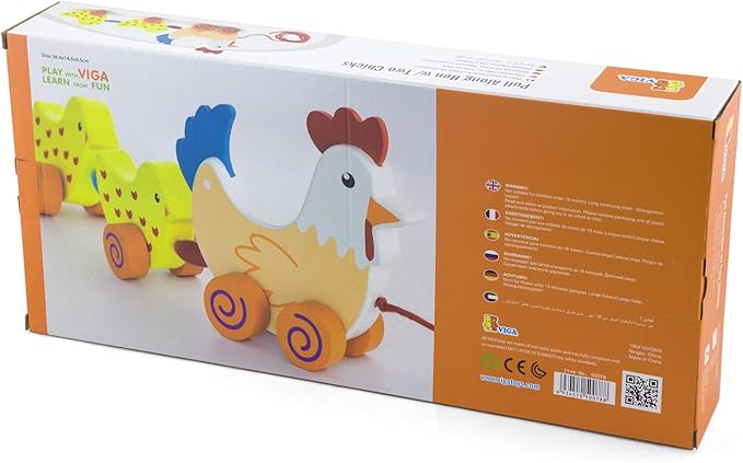 Buy Viga Pull Along Hen With Two Chick | Yallatoys.com
