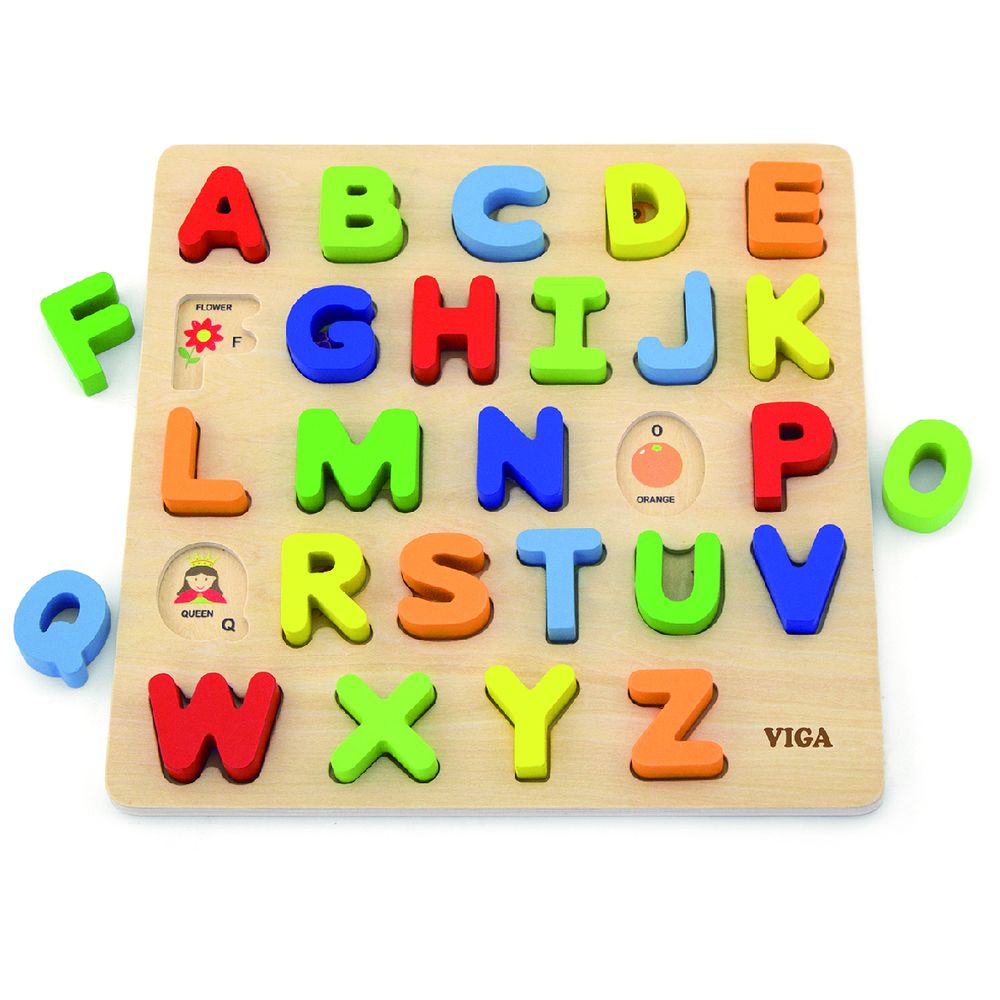Buy Viga Block Puzzle Capital Letter Alphabet | Yallatoys.com