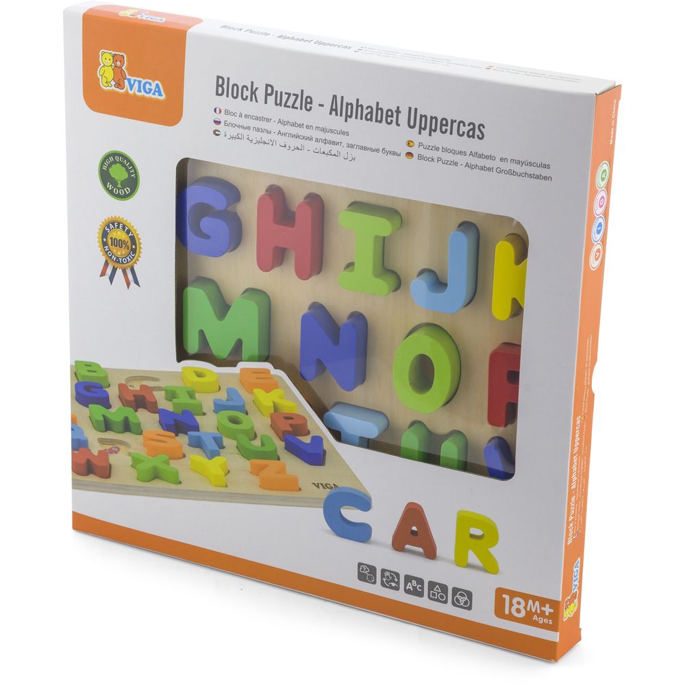 Buy Viga Block Puzzle Capital Letter Alphabet | Yallatoys.com