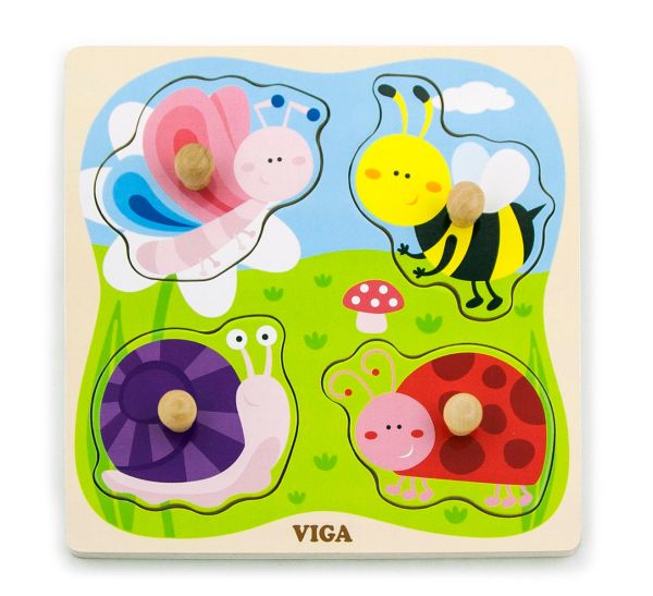 Buy Viga Big Wooden Knob Puzzle Insect | Yallatoys.com