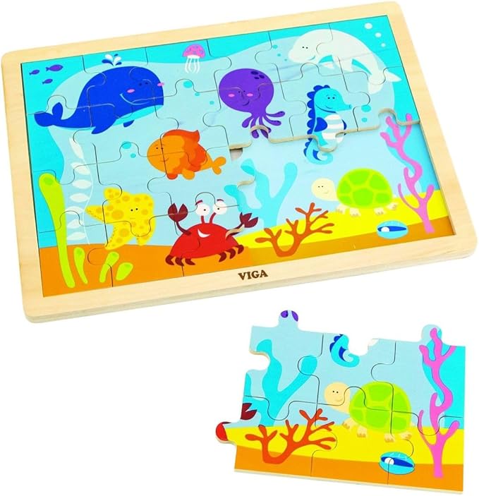 Buy Viga Ocean Wooden Puzzle 24 Pieces | Yallatoys.com