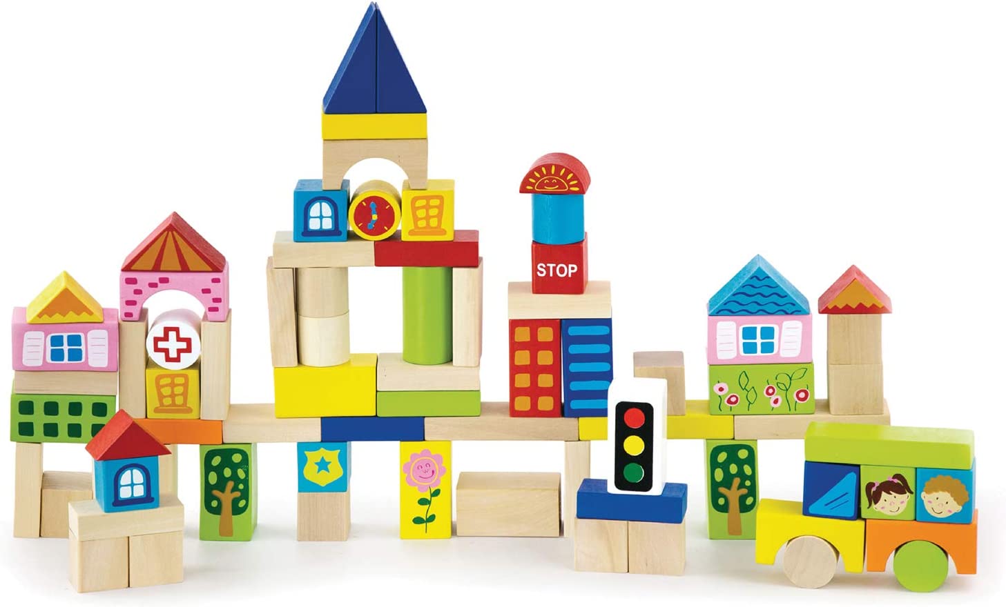 Buy Viga Building Blocks in a Drum City 75pcs | Yallatoys.com