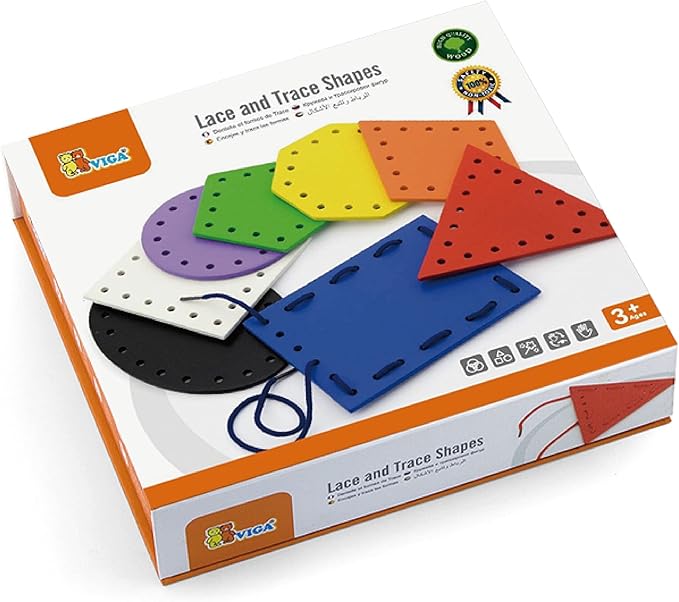 Buy Viga Lace and Trace Shapes | Yallatoys.com