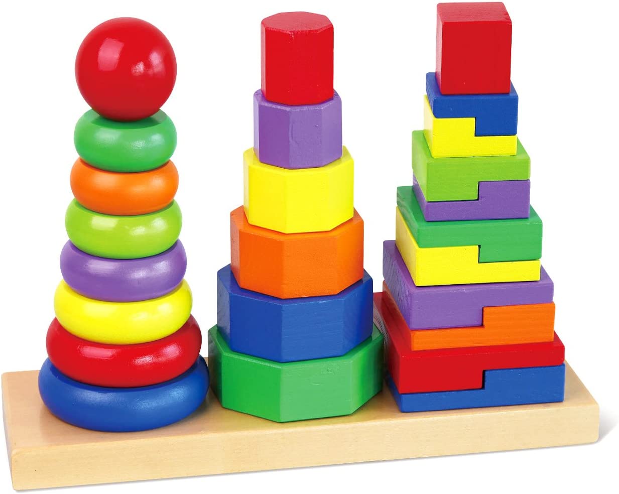 Buy Viga Wooden Geometric Stacker | Yallatoys.com