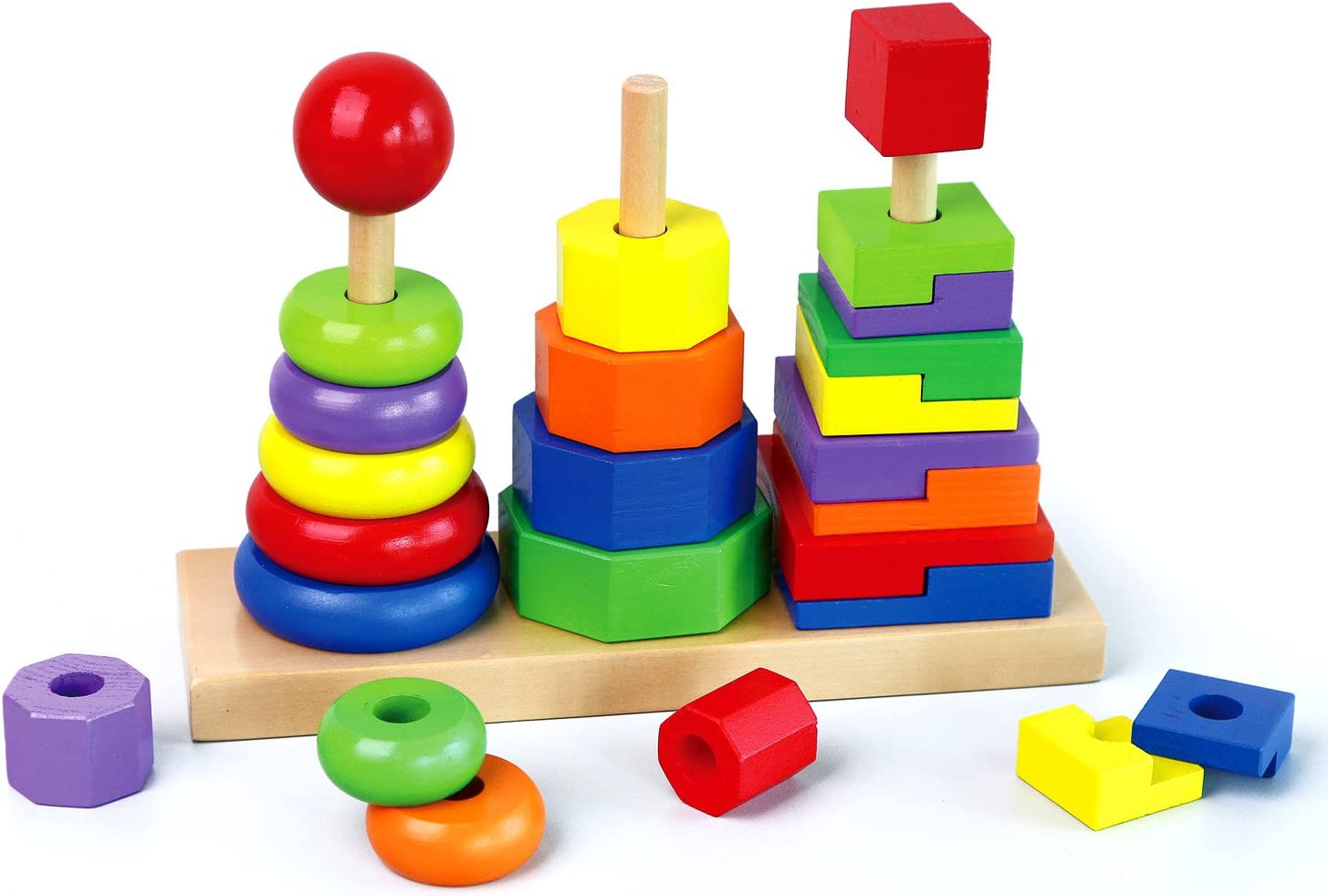 Buy Viga Wooden Geometric Stacker | Yallatoys.com