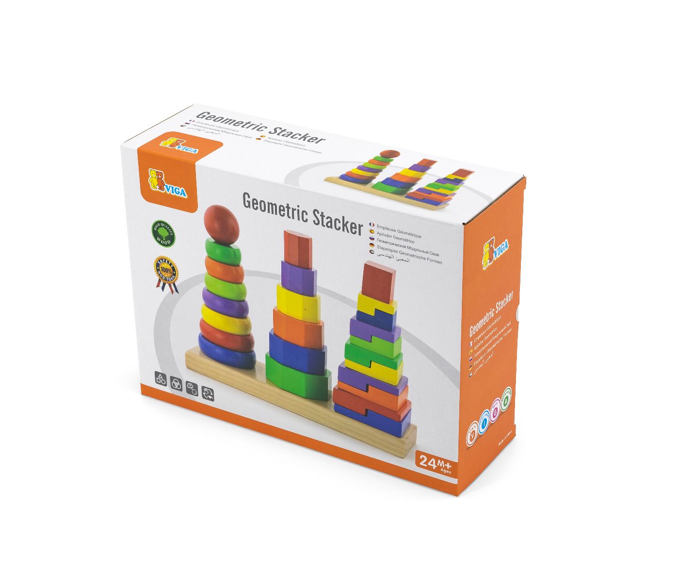 Buy Viga Wooden Geometric Stacker | Yallatoys.com