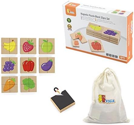 Buy Viga Magnetic Fruits Block Puzzle 32 Pieces Set | Yallatoys.com