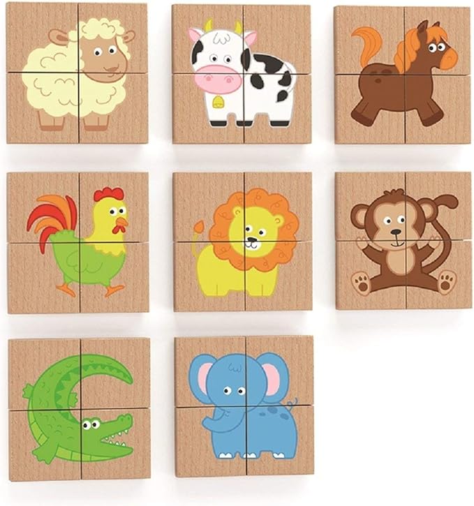 Buy Viga Magnetic Animals Block Puzzle 32 Pieces Set | Yallatoys.com