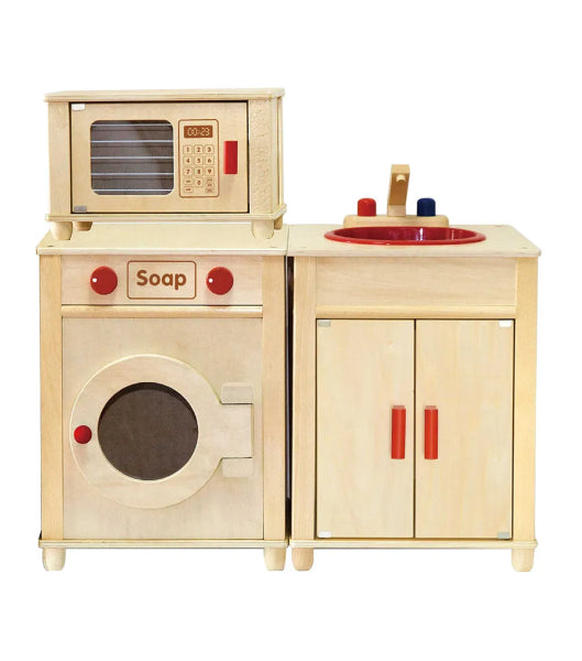 Buy VIGA Kids Wooden Kitchen Set with Sink and Microwave | Yallatoys.com