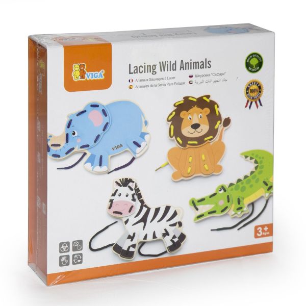 Buy Viga Lacing Wild Animals | Yallatoys.com