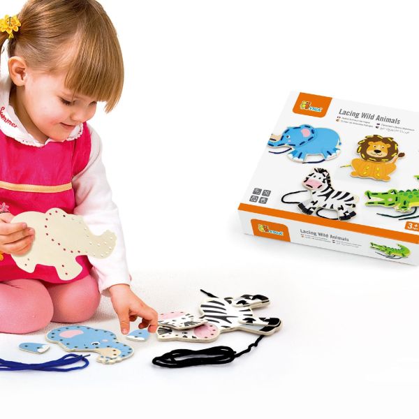 Buy Viga Lacing Wild Animals | Yallatoys.com