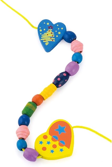 Buy Viga Toys Wooden Necklace Beads Heart | Yallatoys.com