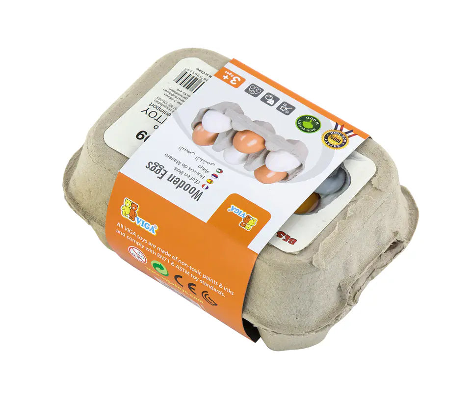 Buy Viga Wooden Eggs 6pcs | Yallatoys.com