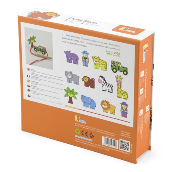Buy Viga Wooden Lacing Blocks Zoo | Yallatoys.com
