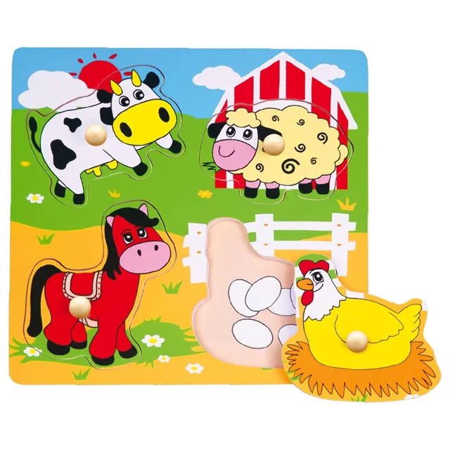 Buy Viga Wooden Flat Puzzle Farm Animals | Yallatoys.com