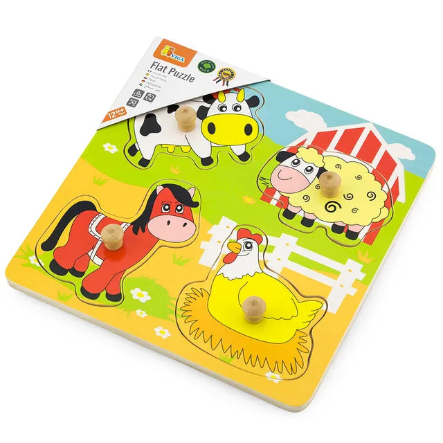 Buy Viga Wooden Flat Puzzle Farm Animals | Yallatoys.com
