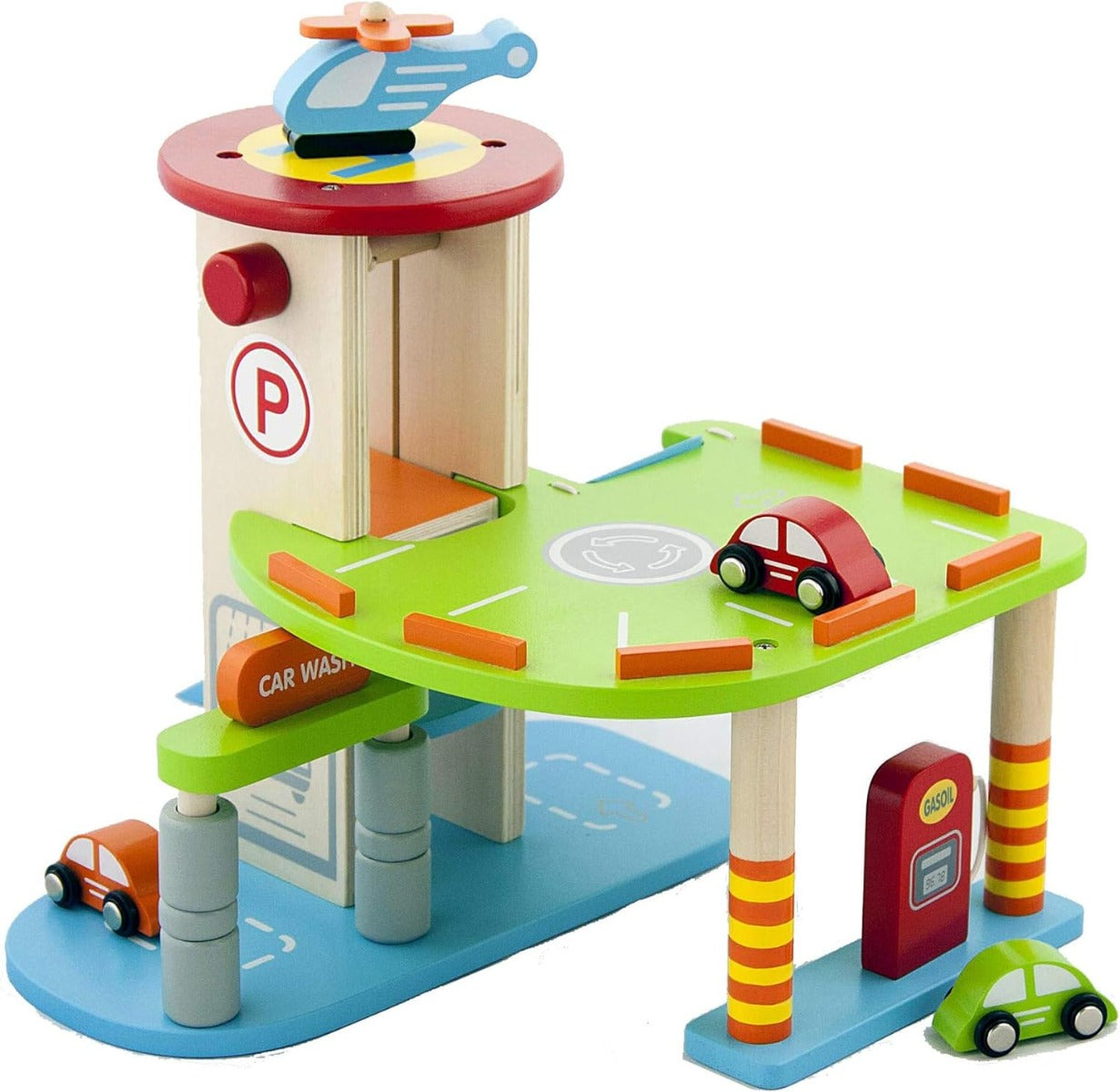 Buy Viga 2 Level Mini Wooden Garage Playset | Yallatoys.com