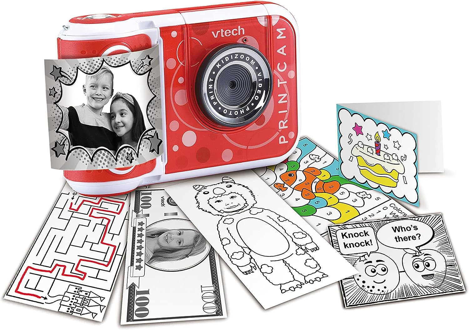 Buy VTech KidiZoom PrintCam Digital Camera for Children with Built In Printer Red | Yallatoys.com