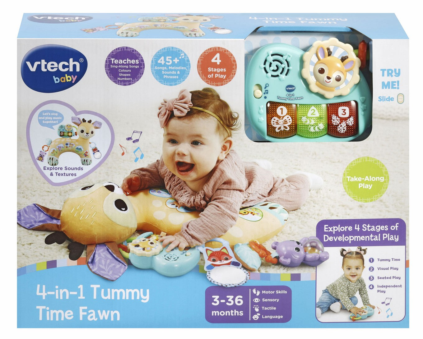 Buy VTech 4 in 1 Tummy Time Fawn Toy | Yallatoys.com