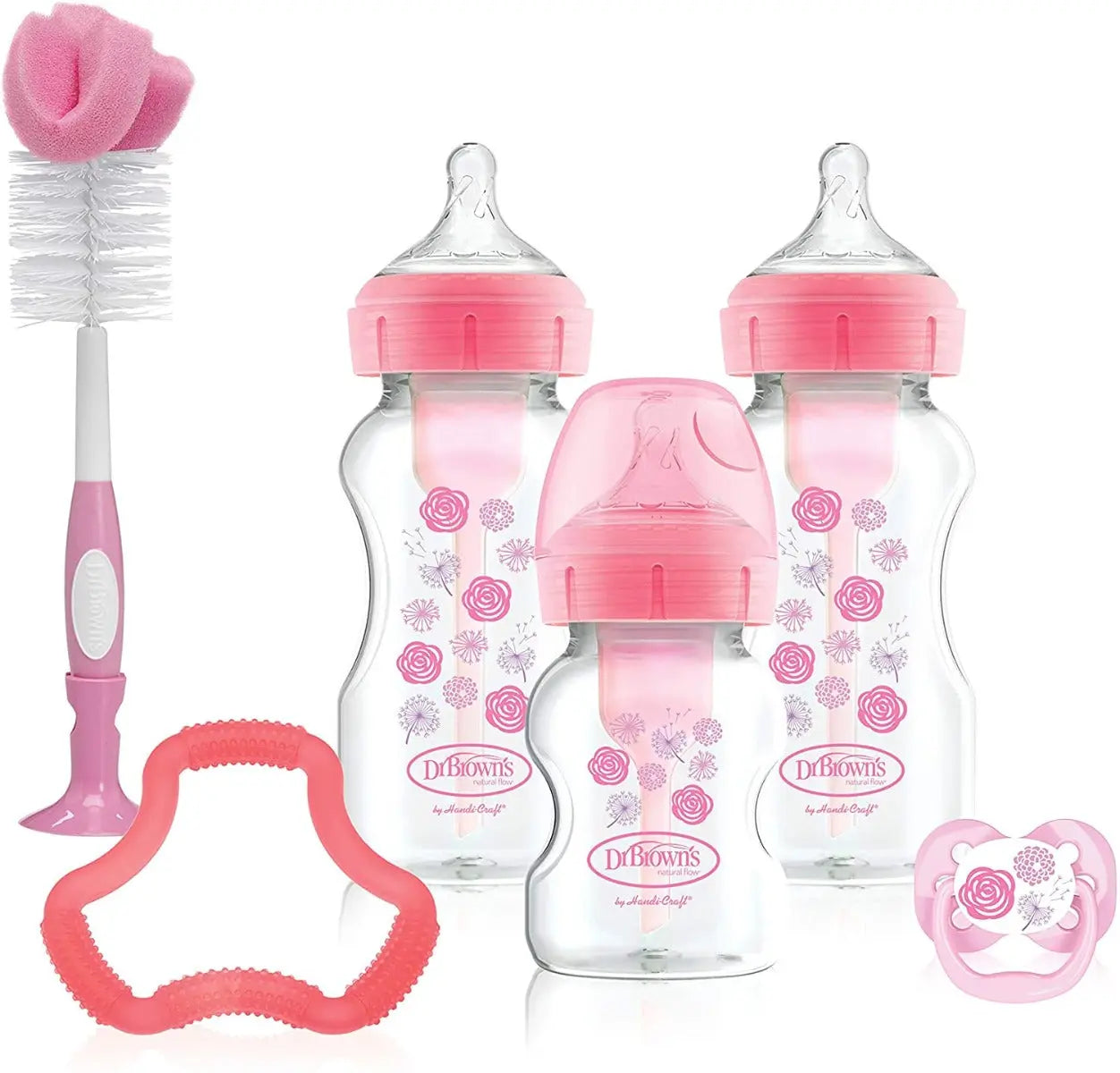 Dr Browns Wide Neck Pink Gift Set Dr Browns