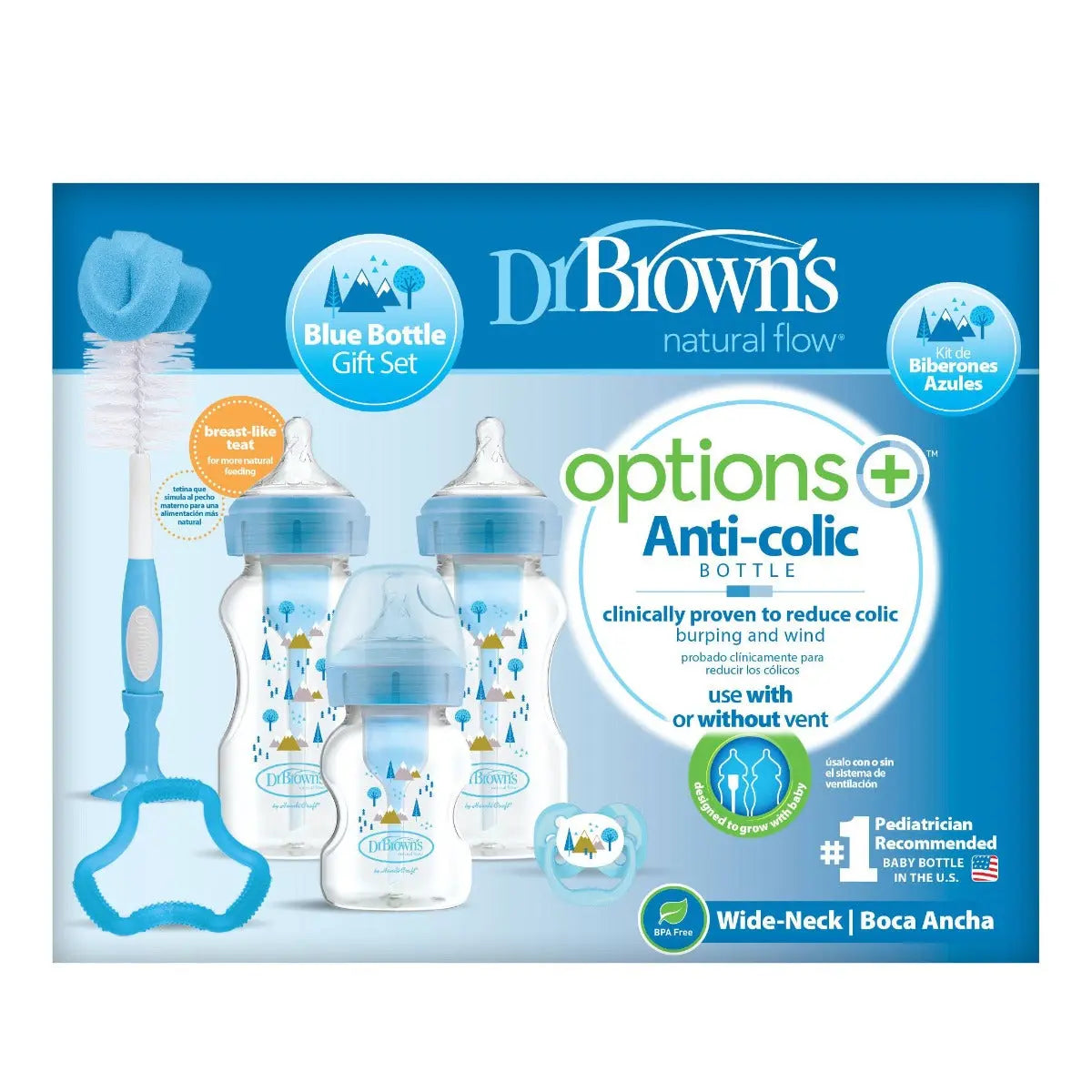 Dr Browns Wide Neck Blue Gift Set Dr Browns
