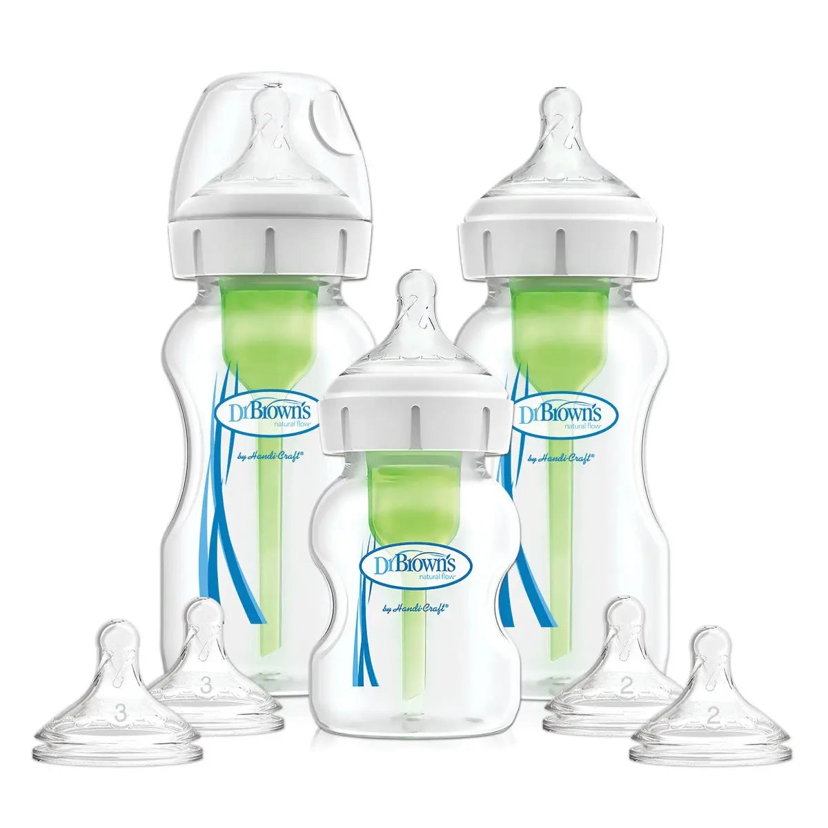 Dr.Browns Pp W N Options+ Bottle Starter Kit 2X270 Ml & 1X150 Ml Bottles  2Xl2 & 2Xl3 Nipples  2 Cleaning Brushes Dr Browns Yallatoys