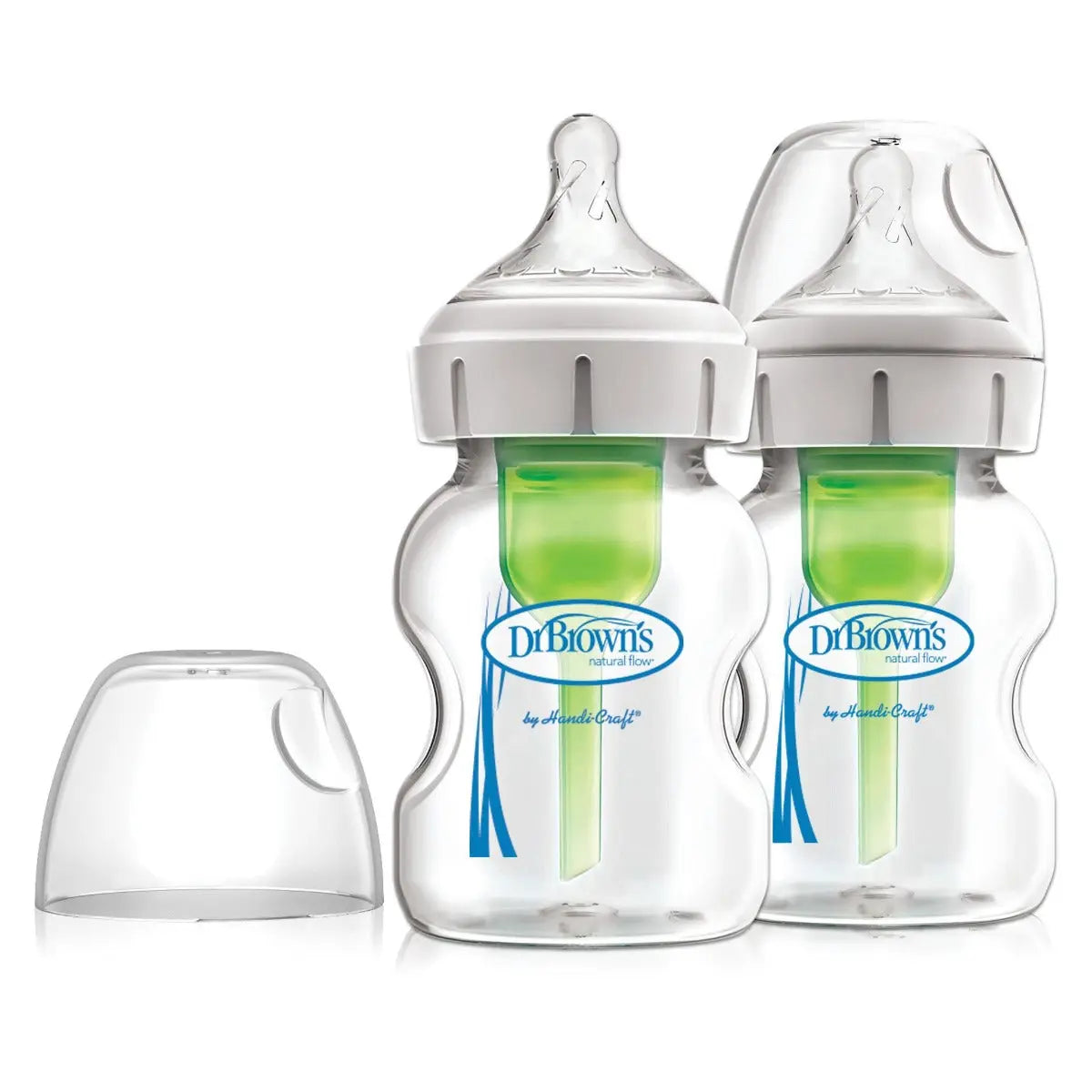 Dr Browns Natural Flow Anti Colic Wide-Neck Glass Baby Bottles 5 oz Pack of 2 Dr Browns