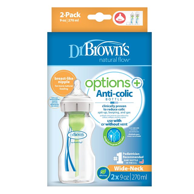 Dr.Browns 9 Oz/270 Ml Pp W N Options+ Bottle  2 Pack Dr Browns