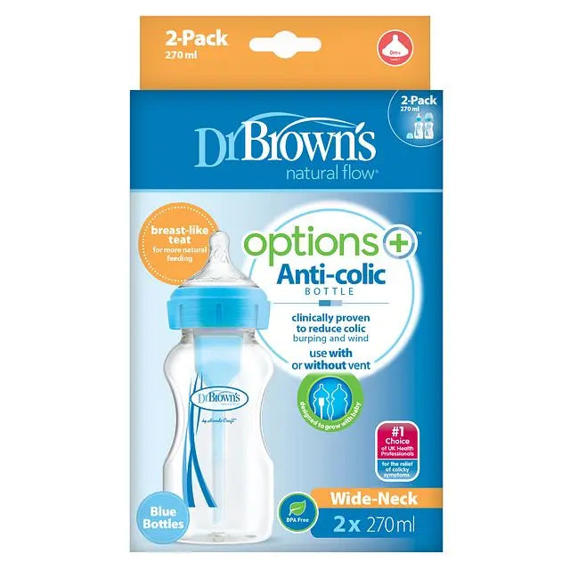 Dr.Browns 9 Oz/270 Ml Pp W N Options+ Bottle  Blue  2 Pack Dr Browns
